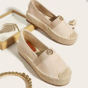 Suede Platform Espadrille Shoes